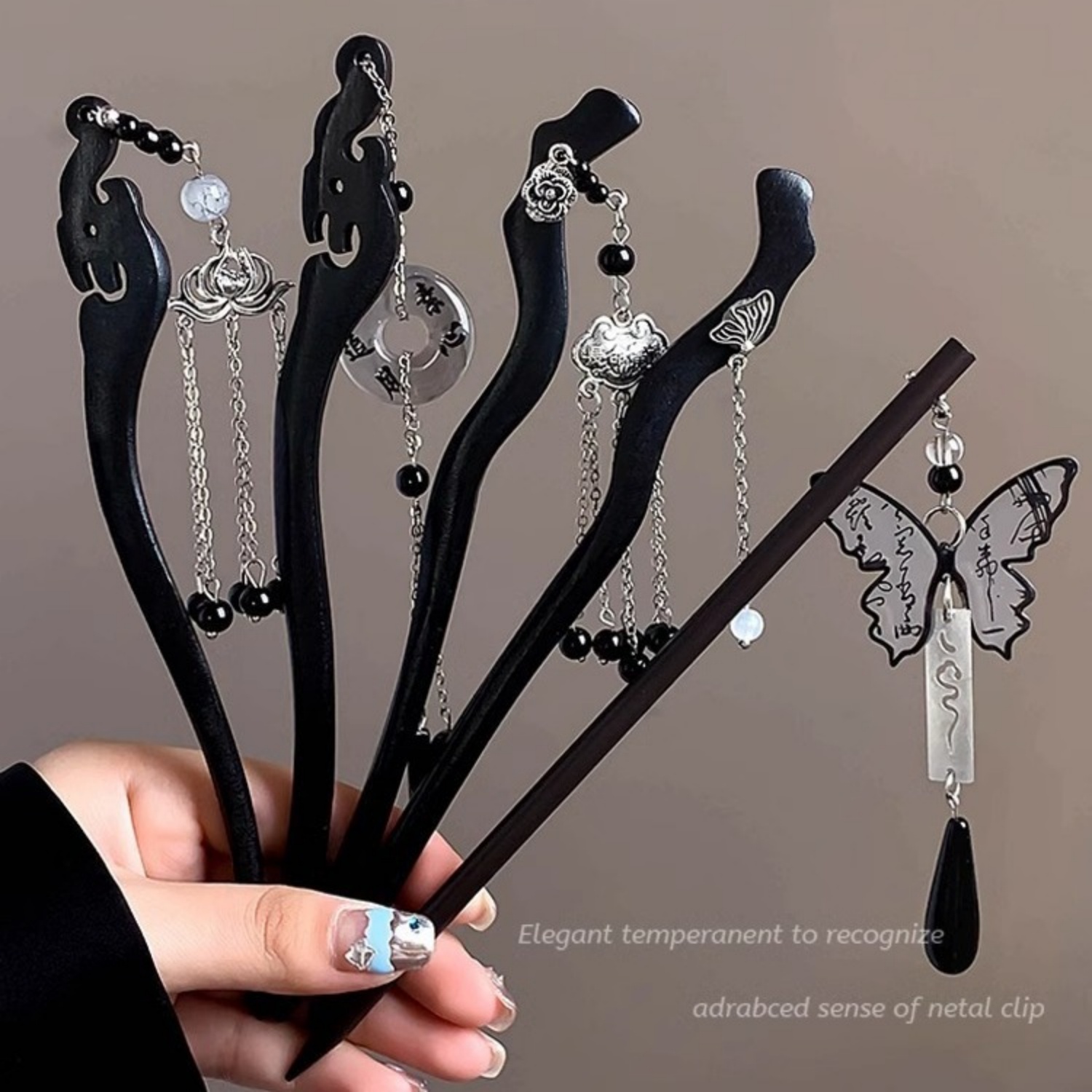 Women Accessories Shop - Легкая роскошная деревянная заколка с кисточкой
