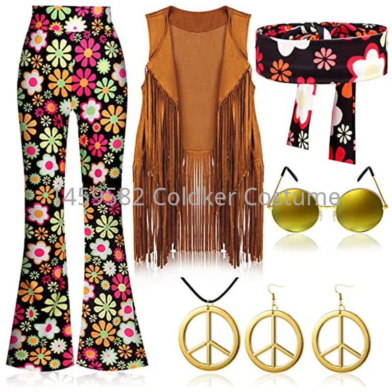 Women'S Accessories In The 60S - Костюм хиппи для женщин Peace Love